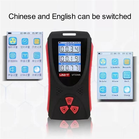 UNI-T UT334A Radiation Dosimeter Geiger Counter Electromagnetic Radiation Dose Tester X-ray Beta Gamma Detector