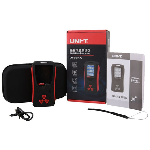 UNI-T UT334A Radiation Dosimeter Geiger Counter Electromagnetic Radiation Dose Tester X-ray Beta Gamma Detector
