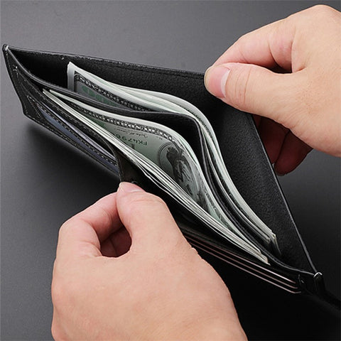 DEABOLAR Men Short Wallet PU Leather Card Slots Holder Coin Purse
