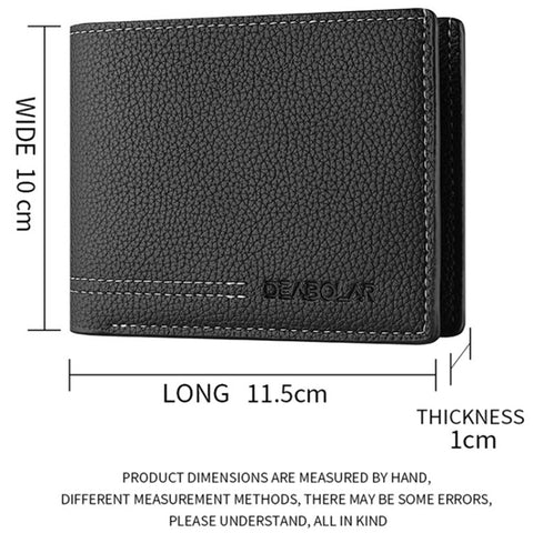 DEABOLAR Men Short Wallet PU Leather Card Slots Holder Coin Purse