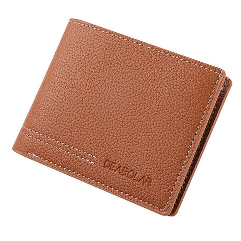 DEABOLAR Men Short Wallet PU Leather Card Slots Holder Coin Purse