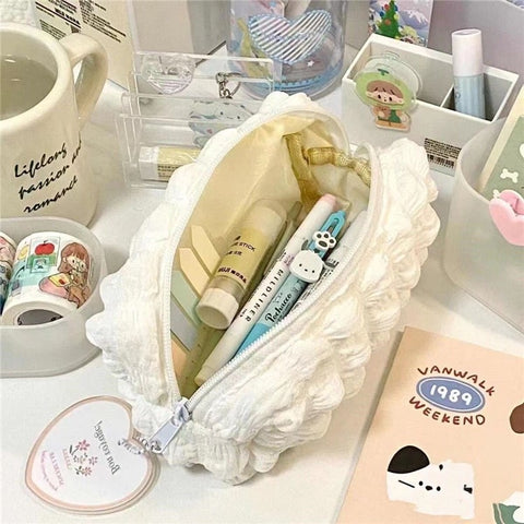 Cloud Shape Design Cosmetic Pens Organizer Toiletries Storage Bag Canvas Makeup Pouch