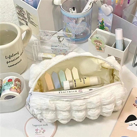 Cloud Shape Design Cosmetic Pens Organizer Toiletries Storage Bag Canvas Makeup Pouch