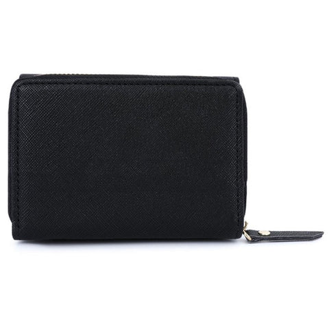 TAILIAN T6103-012 Cross Texture PU Leather Folding Wallet Zipper Pocket Women Cards Cash Holder Bag