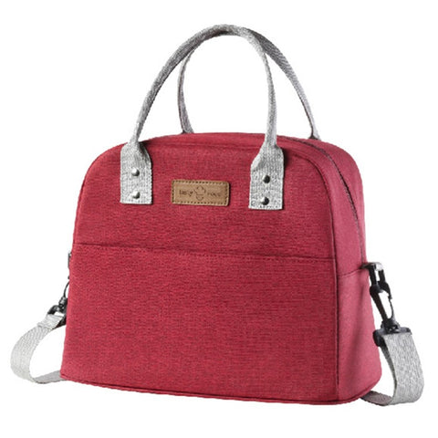 Shoulder Strap Carrying Lunch Bag Oxford Cloth Handbag Thermal Insulated Cooler Lunch Box Tote Storage Pouch