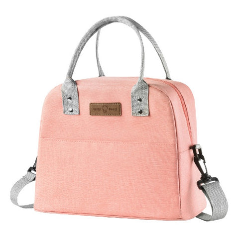 Shoulder Strap Carrying Lunch Bag Oxford Cloth Handbag Thermal Insulated Cooler Lunch Box Tote Storage Pouch