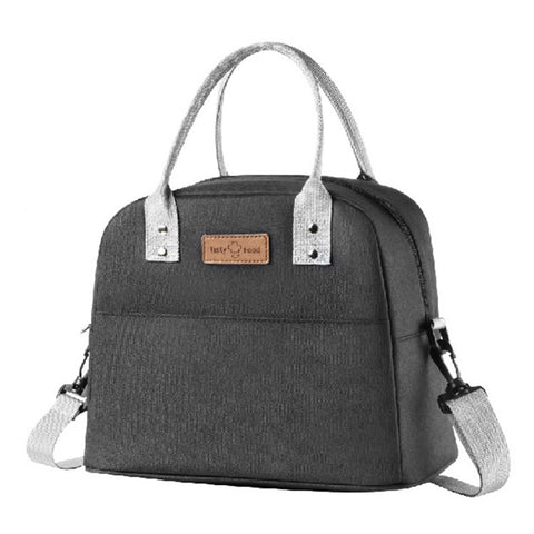 Shoulder Strap Carrying Lunch Bag Oxford Cloth Handbag Thermal Insulated Cooler Lunch Box Tote Storage Pouch