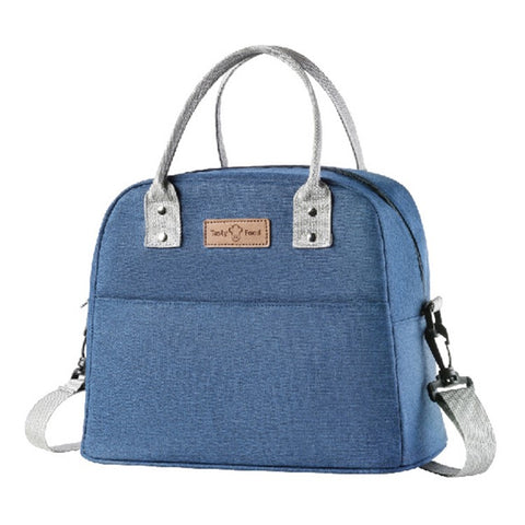 Shoulder Strap Carrying Lunch Bag Oxford Cloth Handbag Thermal Insulated Cooler Lunch Box Tote Storage Pouch