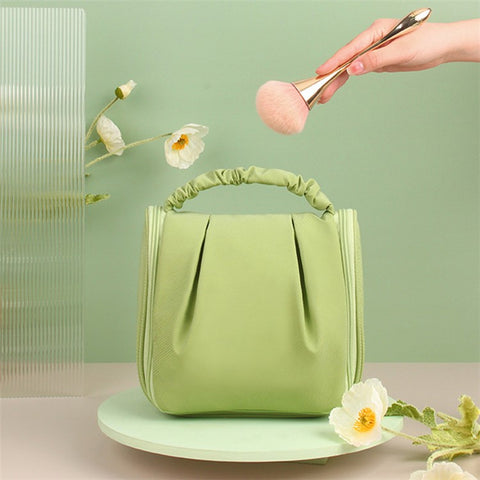 Portable Hanging Toiletry Wash Bag Polyester Waterproof Cosmetics Storage Bag Handbag