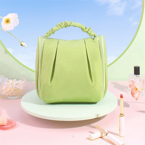 Portable Hanging Toiletry Wash Bag Polyester Waterproof Cosmetics Storage Bag Handbag