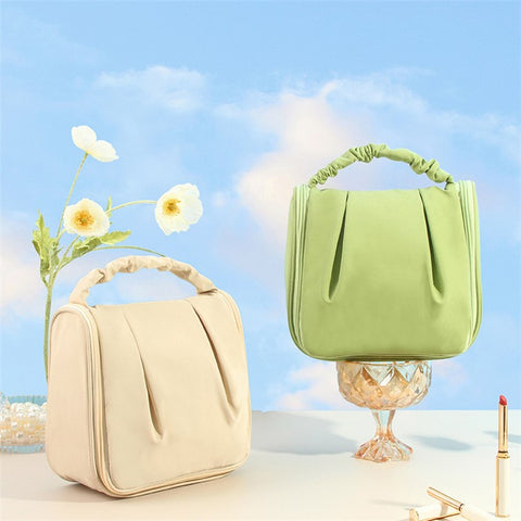 Portable Hanging Toiletry Wash Bag Polyester Waterproof Cosmetics Storage Bag Handbag