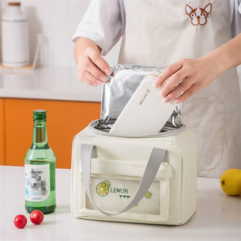 Insulated Lunch Bag Polyester Outdoor Picnic Camping Food Storage Bag Handbag