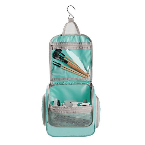 Portable Travel Toiletry Bag Polyester Makeup Cosmetics Hanging Storage Bag Container