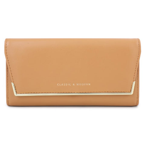 TAILIAN T3620-002 Pure Color PU Leather Long Wallet Multiple Card Slots Storage Pouch Clutch Bag Billfold for Women