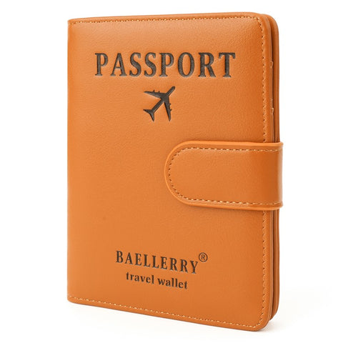 BAELLERRY K2393 Travel Passport Holder Cover RFID Blocking Wallet for Credit Cards Boarding Passes