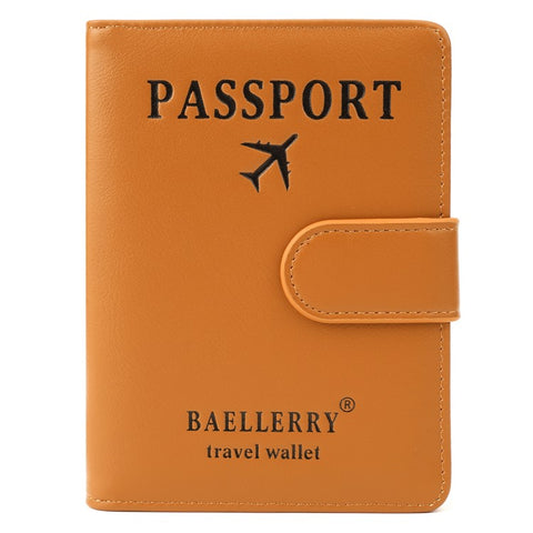 BAELLERRY K2393 Travel Passport Holder Cover RFID Blocking Wallet for Credit Cards Boarding Passes