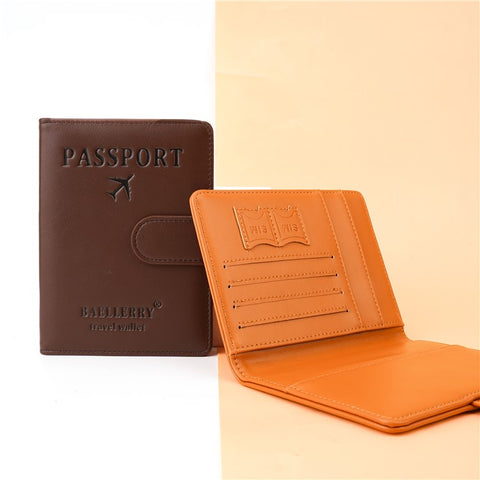 BAELLERRY K2393 Travel Passport Holder Cover RFID Blocking Wallet for Credit Cards Boarding Passes