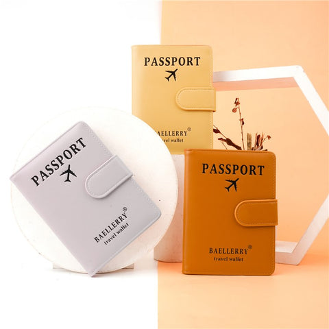 BAELLERRY K2393 Travel Passport Holder Cover RFID Blocking Wallet for Credit Cards Boarding Passes