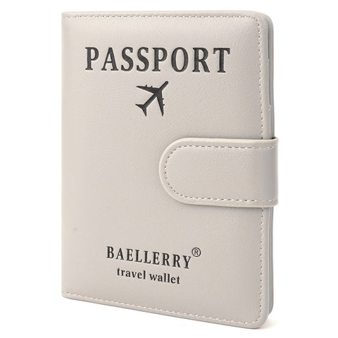 BAELLERRY K2393 Travel Passport Holder Cover RFID Blocking Wallet for Credit Cards Boarding Passes