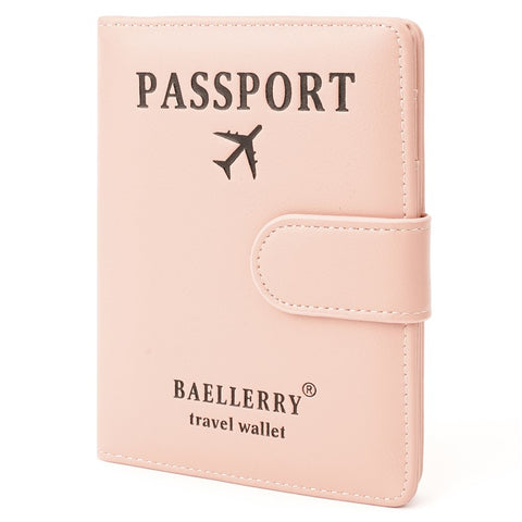 BAELLERRY K2393 Travel Passport Holder Cover RFID Blocking Wallet for Credit Cards Boarding Passes