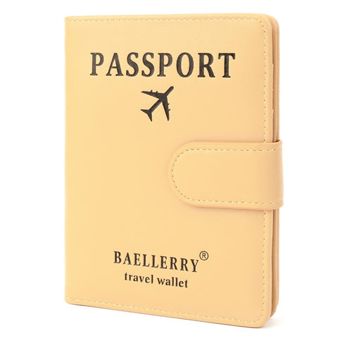 BAELLERRY K2393 Travel Passport Holder Cover RFID Blocking Wallet for Credit Cards Boarding Passes
