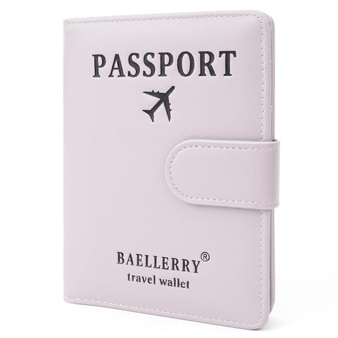 BAELLERRY K2393 Travel Passport Holder Cover RFID Blocking Wallet for Credit Cards Boarding Passes