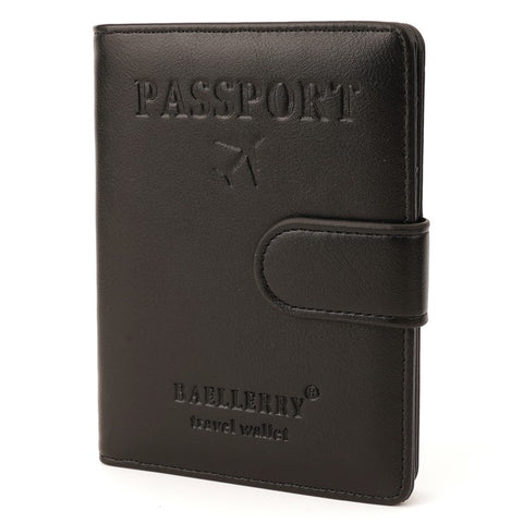 BAELLERRY K2393 Travel Passport Holder Cover RFID Blocking Wallet for Credit Cards Boarding Passes