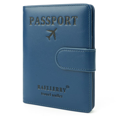 BAELLERRY K2393 Travel Passport Holder Cover RFID Blocking Wallet for Credit Cards Boarding Passes