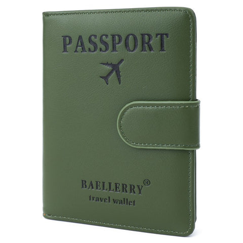 BAELLERRY K2393 Travel Passport Holder Cover RFID Blocking Wallet for Credit Cards Boarding Passes