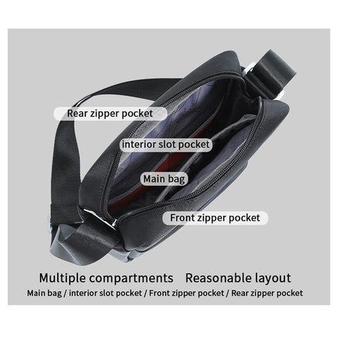 BOISEEN 612L Large Crossbody Bag Men's Business Shoulder Bag Oxford Cloth Boy's Travel Sling Bag