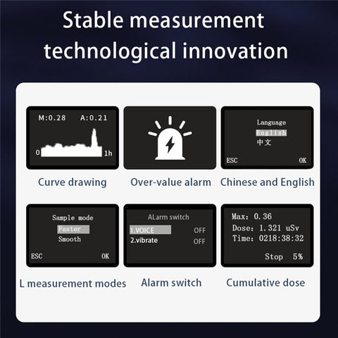 CESTSEN GM-300-A NGeiger Counter Radiation Detector Portable Beta Gamma X-Ray Digital Meter Dosimeter Alarm Device