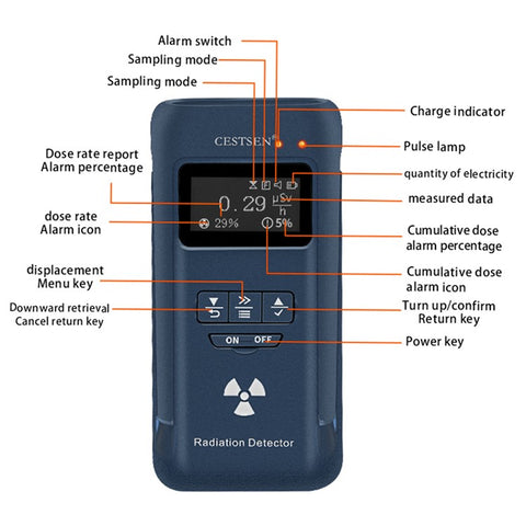CESTSEN GM-300-A NGeiger Counter Radiation Detector Portable Beta Gamma X-Ray Digital Meter Dosimeter Alarm Device