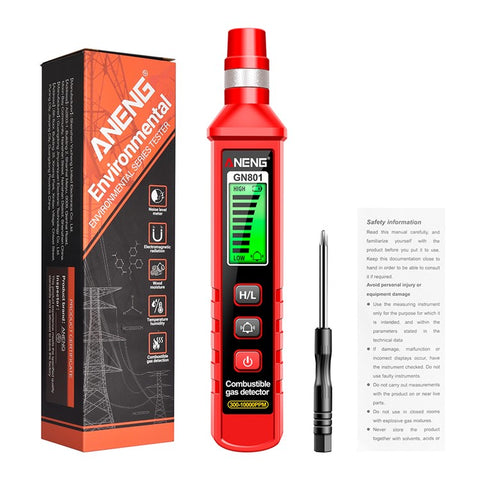 ANENG GN801 Combustible Gas Detector 300-10000PPM Sound Alarm Gas Analyzer Gas Leakage Meter LCD Environmental Tester Tool