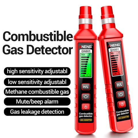 ANENG GN801 Combustible Gas Detector 300-10000PPM Sound Alarm Gas Analyzer Gas Leakage Meter LCD Environmental Tester Tool