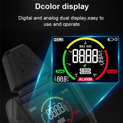 MESTEK EMF01 Electromagnetic Radiation Tester Portable Radiation Measuring Instrument with Digital Display (No Battery)