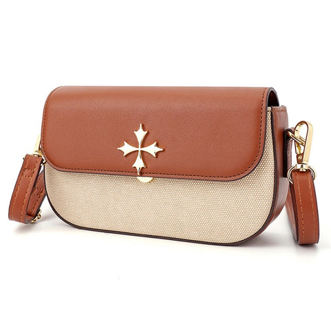 BAELLERRY N8633 Contrast Color Stylish PU Leather Women Single Shoulder Crossbody Bag