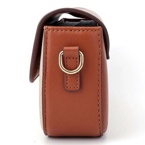 BAELLERRY N8633 Contrast Color Stylish PU Leather Women Single Shoulder Crossbody Bag