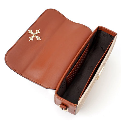 BAELLERRY N8633 Contrast Color Stylish PU Leather Women Single Shoulder Crossbody Bag