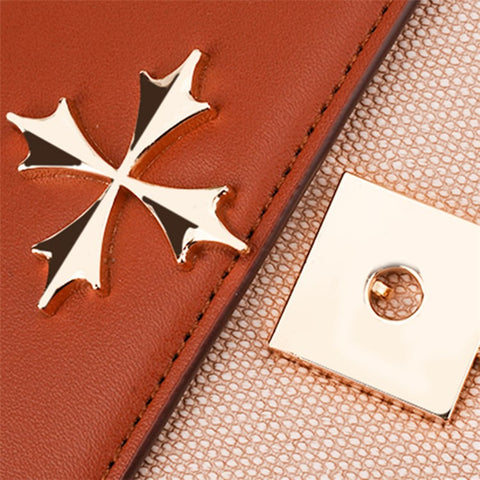 BAELLERRY N8633 Contrast Color Stylish PU Leather Women Single Shoulder Crossbody Bag