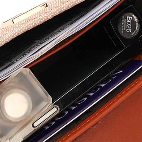 BAELLERRY N8633 Contrast Color Stylish PU Leather Women Single Shoulder Crossbody Bag
