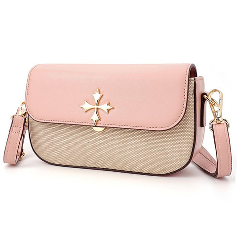 BAELLERRY N8633 Contrast Color Stylish PU Leather Women Single Shoulder Crossbody Bag