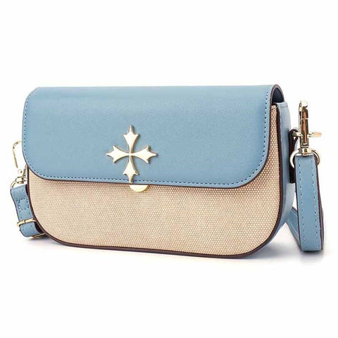 BAELLERRY N8633 Contrast Color Stylish PU Leather Women Single Shoulder Crossbody Bag