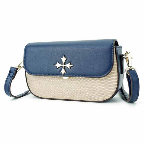 BAELLERRY N8633 Contrast Color Stylish PU Leather Women Single Shoulder Crossbody Bag