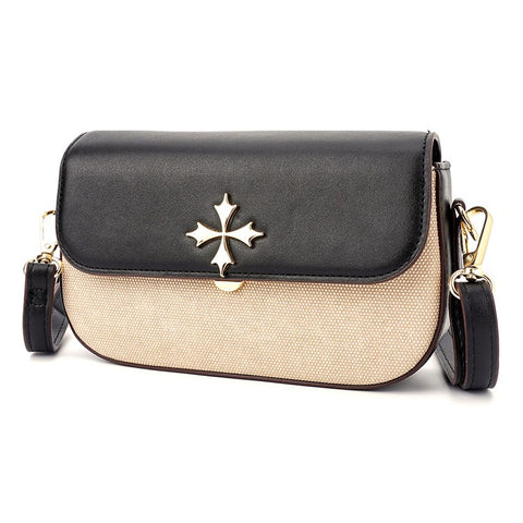 BAELLERRY N8633 Contrast Color Stylish PU Leather Women Single Shoulder Crossbody Bag