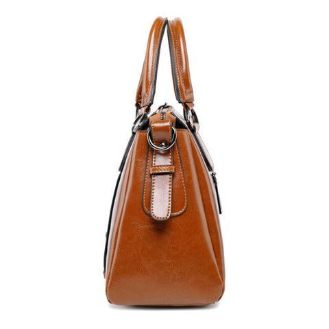 2833 Tote Handbag Women Cowhide Leather Crossbody Bag with Adjustable Shoulder Strap