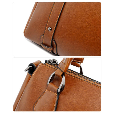 2833 Tote Handbag Women Cowhide Leather Crossbody Bag with Adjustable Shoulder Strap