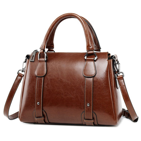 2833 Tote Handbag Women Cowhide Leather Crossbody Bag with Adjustable Shoulder Strap