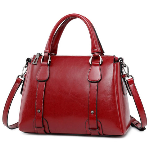 2833 Tote Handbag Women Cowhide Leather Crossbody Bag with Adjustable Shoulder Strap