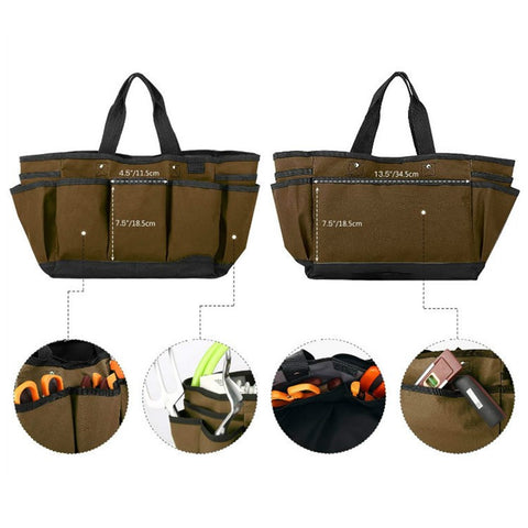 KG0050 Gardening Tool Storage Bag Oxford Cloth Multiple Pockets Plant Tool Kit Tote