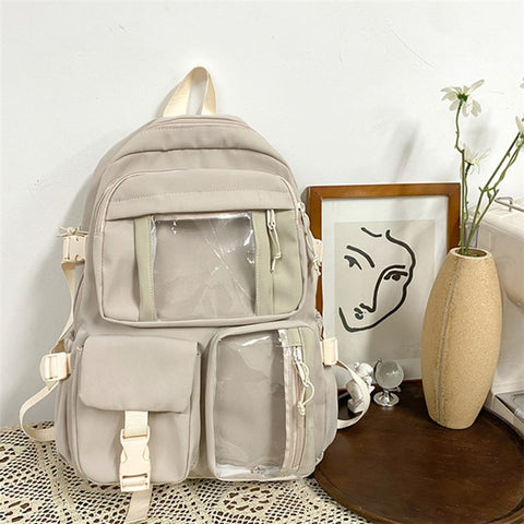 Nylon Backpack Students School Book Bag Travel Shoulders Bag